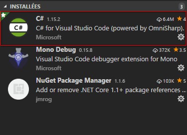 Visual Studio code C# extension